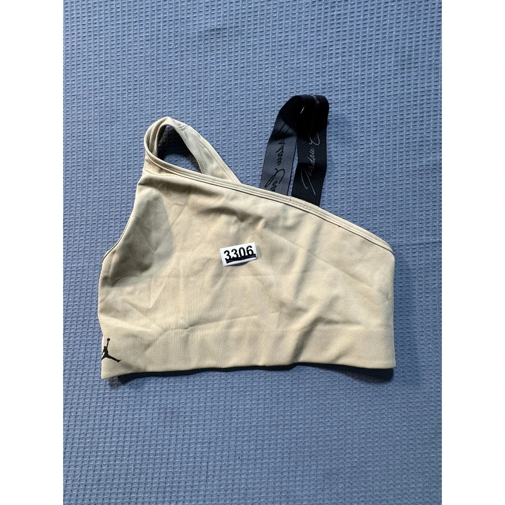 Jordan Essential Asymmetrical Sports Bra Womens M Tan